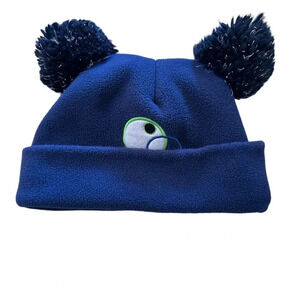 Spotted Zebra boys medium monster blue beanie with ears